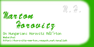 marton horovitz business card